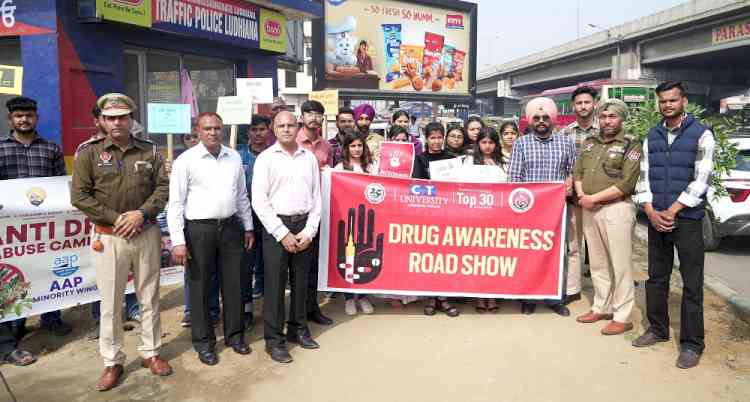 CT University in collaboration with Punjab Police organizes Anti-drug Road show