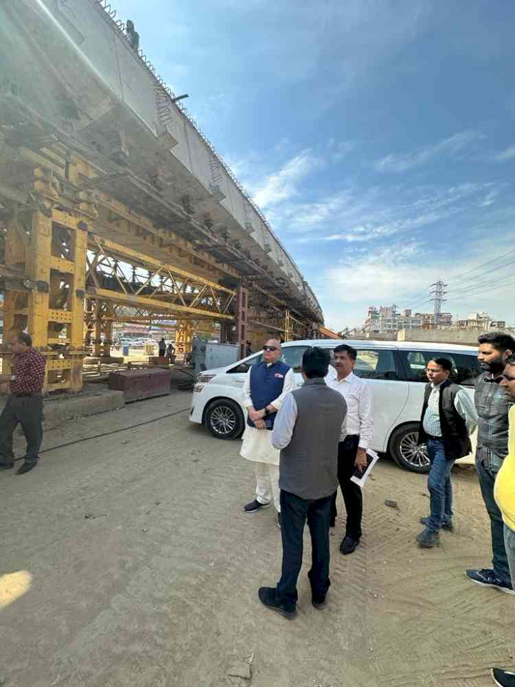 MP Arora takes stock of elevated road project in Ludhiana with NHAI officials