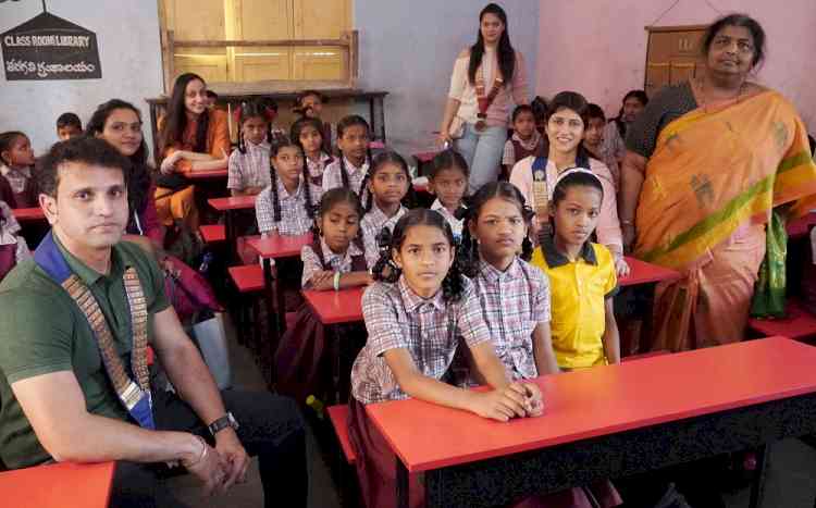 50 school dual desks worth Rs One Lakh Eighty Five thousand donated by to a Govt School  