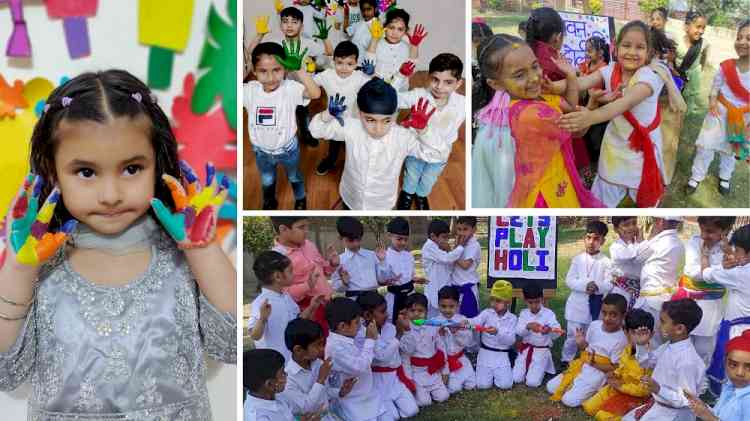 Students of Innokids and College of Education of Innocent Hearts played Holi with organic colours and flowers