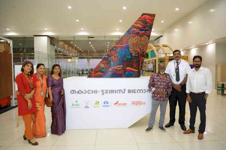 Air India Express felicitates female artist G S Smitha on International Women’s Day