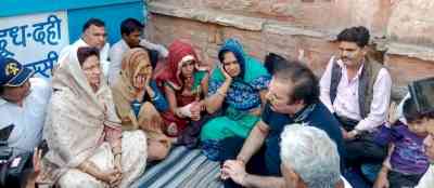 Pulwama martyrs' widows on hunger strike write to Raj Guv seeking euthanasia