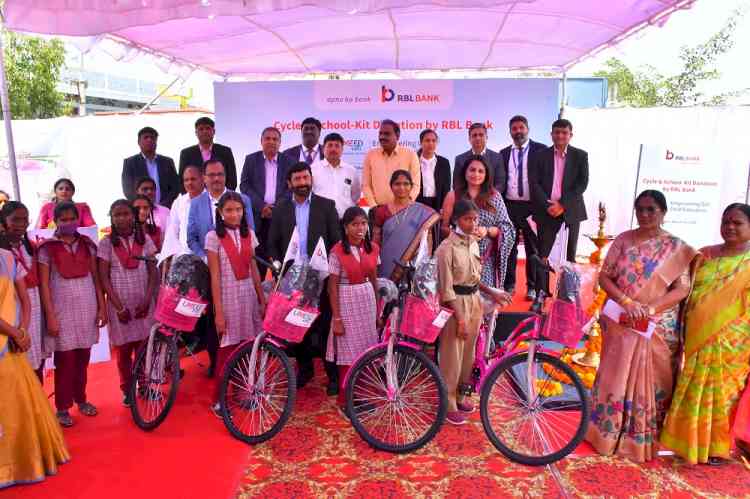 RBL Bank distributes 125 bicycles and school-kits to underprivileged girls in Hyderabad