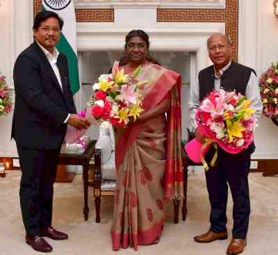 Tripura, Nagaland, Meghalaya CMs meet Prez, Union Ministers in Delhi
