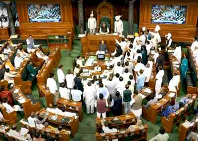 Parliament adjourned till Tue amid protests over Rahul's remarks, Adani row