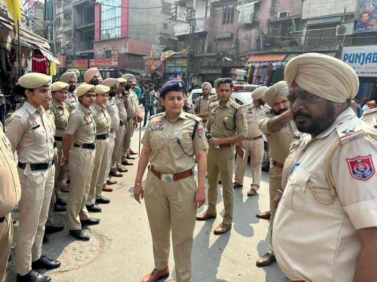 Foot March and Flag March under leadership of ADCP Rupinder Kaur Sra