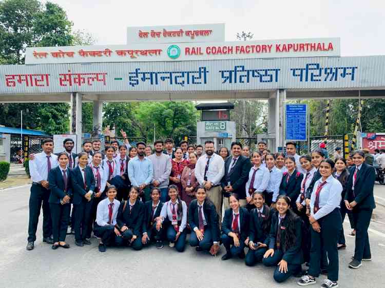 School of Management of Innocent Hearts Group of Institutions Organized Industrial Visit at Rail Coach Factory, Kapurthala