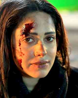 Nushrratt Bharuccha shares 'wounded' picture from 'Akelli' set