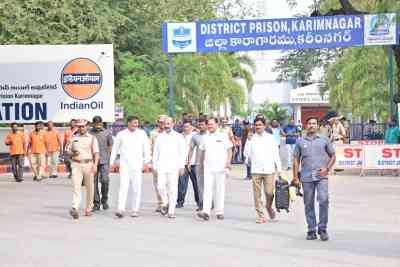 Telangana BJP chief released from jail, hits out at KCR