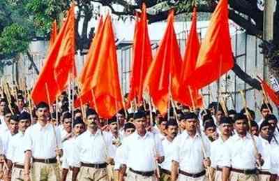 Tamil Nadu police bar wielding sticks during RSS rally on Sunday