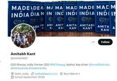 Former CEO of NITI Aayog Amitabh Kant loses Twitter blue tick