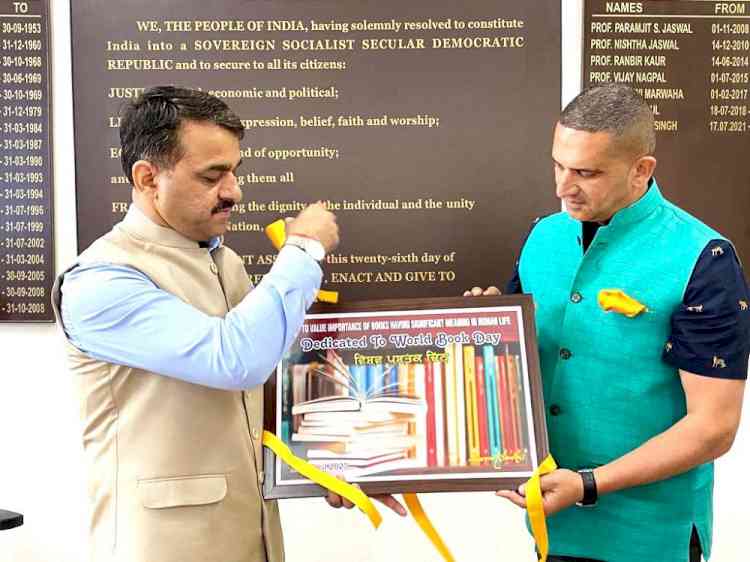 Panjab University Chairperson Department of Laws launched portrait depicting significance of “World Book Day -2023”