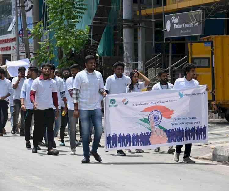 CMR University students host successful voter awareness campaign for upcoming Karnataka Assembly Elections