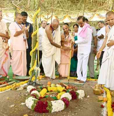 Foundation laid for 400ft Hare Krishna Heritage Tower in Hyderabad