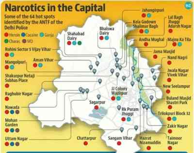 Police identify 64 drugs hotspots in Delhi, conduct over 100 raids