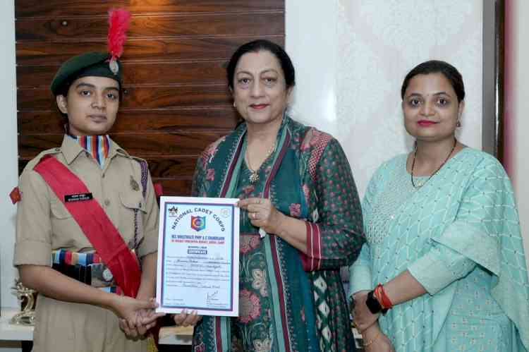 KMV’s NCC Cadet Bhawna Thakur excels at EBSB (Ek Bharat Shreshtha Bharat), DRDO Camp at Chandigarh