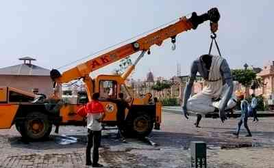 Six huge 'Rishi' statues collapse at Ujjain's Mahakal corridor, Congress demands probe