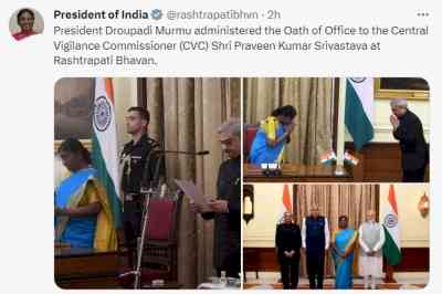 Praveen Srivatsava sworn in as CVC by President Murmu