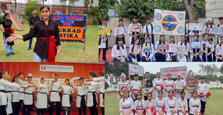 Literary Club of Innocent Hearts made students aware  through Street Play on 'World No Tobacco Day'