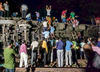 Express overturns after hitting goods train at Odisha's Balasore, fatalities feared