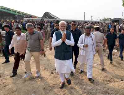 PM Modi reaches train mishap site in Balasore, takes stock of situation