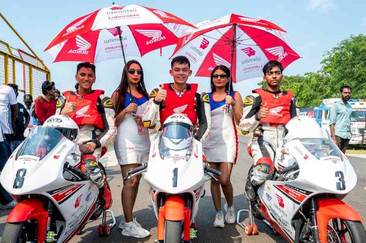 Impressive Performance by Honda Racing India Team Riders in the Inaugural Round of the 2023 IDEMITSU Honda India Talent Cup NSF250R