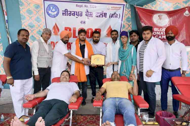 60 youths donated blood in blood donation camp organized by Zirakpur Press Club