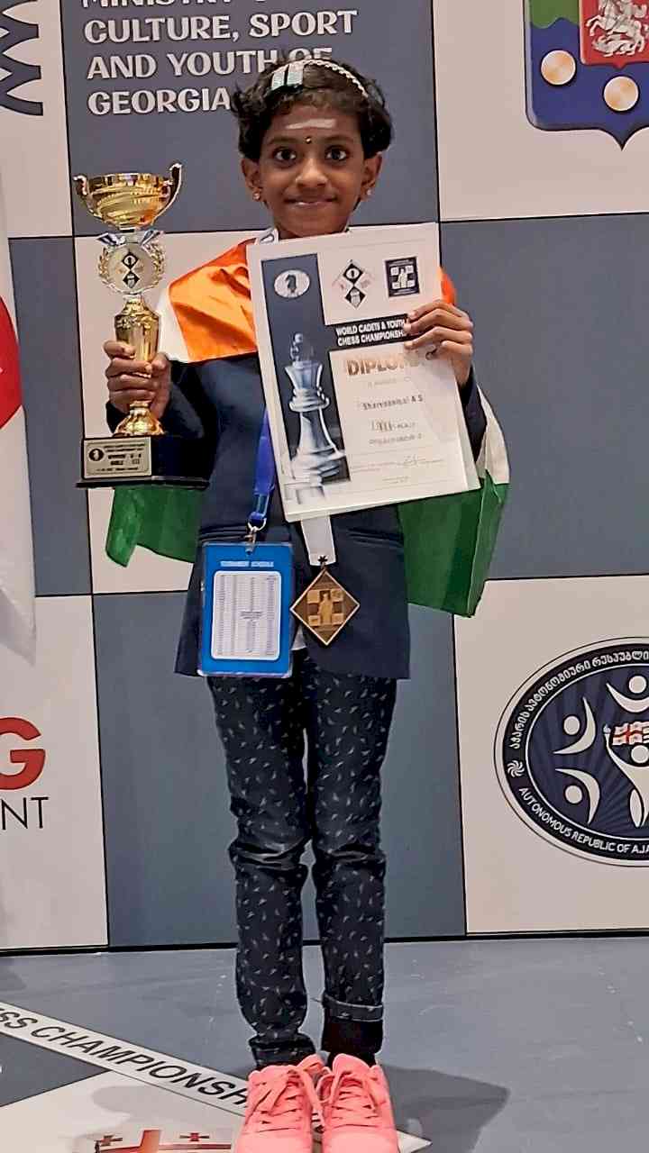 Sharvaanica wins Bronze in U-8 girls World Rapid Championship held at Batumi, Georgia