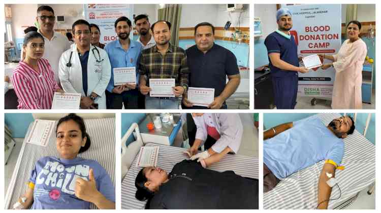 The Members of Innocent Hearts Group, students and medical faculty donated blood