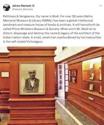 Congress slams Centre's decision to rename Nehru Memorial Museum & Library