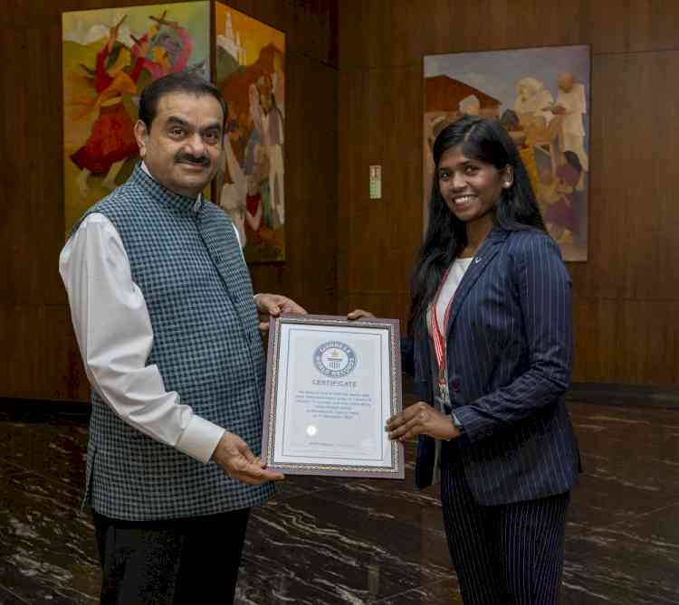 Yoga Instructor at Adani Group sets a new Guinness World Record