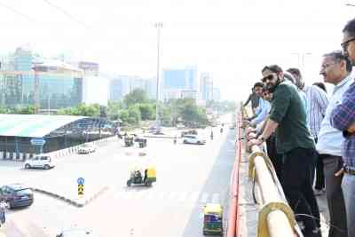 Officials inspect waterlogged areas of Gurugram