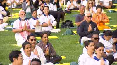 UNGA President, Richard Gere join PM for yoga session at UN headquarters