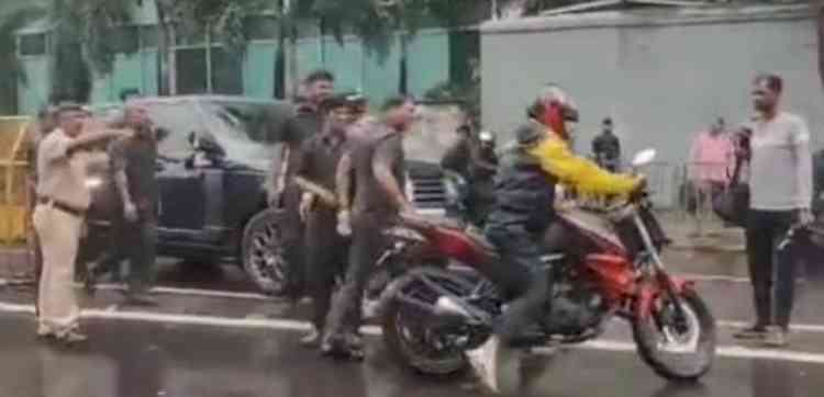 Flutter as speeding motorbike rams Aditya Thackeray’s car, no injuries