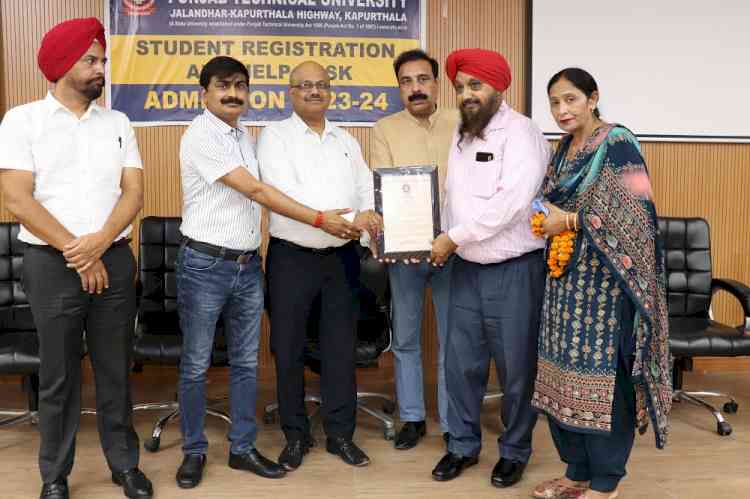 IKGPTU Vice-Chancellor honors Employee Harjinder Singh on his retirement