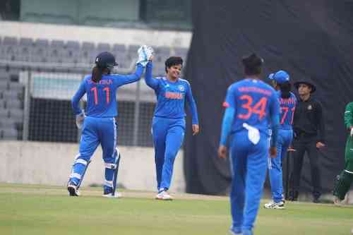 Harmanpreet praises young bowlers for setting up India's win in the first T20I against Bangladesh