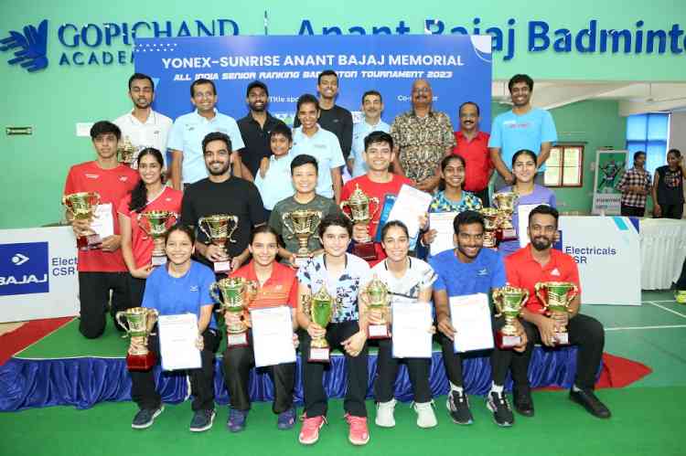 YONEX-SUNRISE - Anant Bajaj Memorial All India Senior Ranking Badminton Tournament 2023 concludes at Hyderabad  