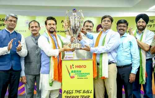 Hockey: Anurag Thakur unveils trophy for Asian Champions Trophy Chennai 2023
