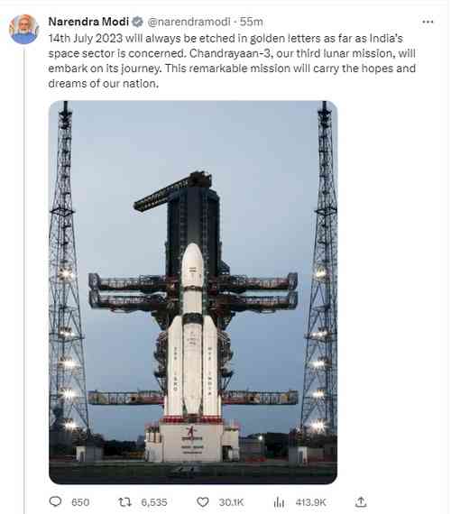 Will carry the hopes and dreams of our nation: PM Modi on Chandrayaan-3 lunar mission