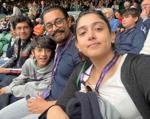 Aamir Khan joined by daughter Ira, sons Junaid and Azad for Wimbledon finals