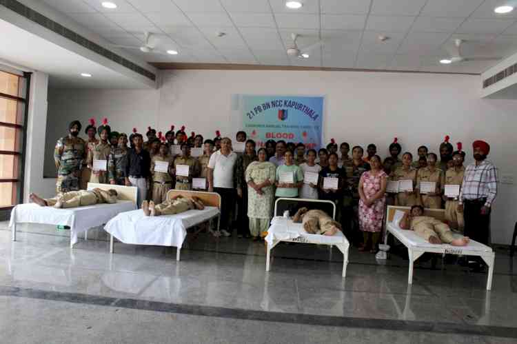 NCC cadets donated 60 units of blood at IKGPTU