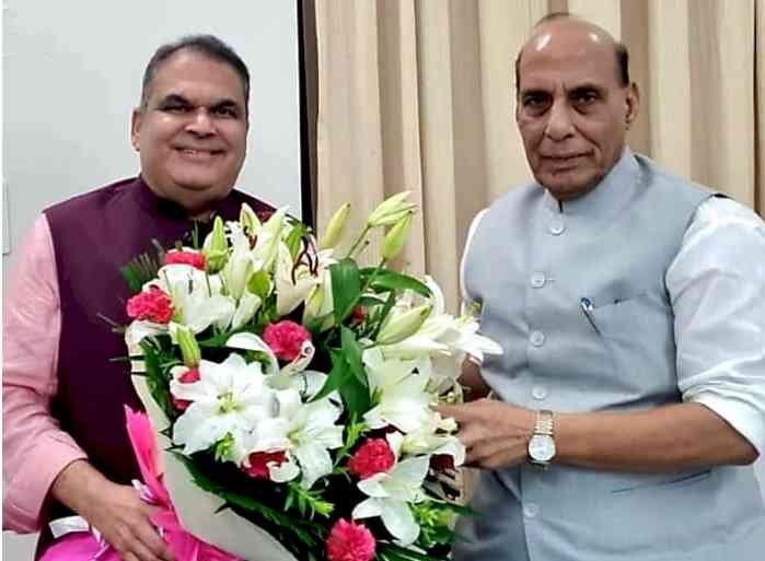 MP Arora calls on Defence Minister Rajnath Singh;  Discuss land surrounding Baddowal Cantonment