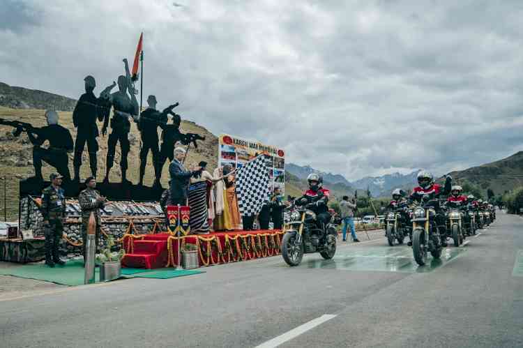 All-women Nari Sashaktikaran Motorcycle Rally on TVS RONIN concludes at Kargil War Memorial
