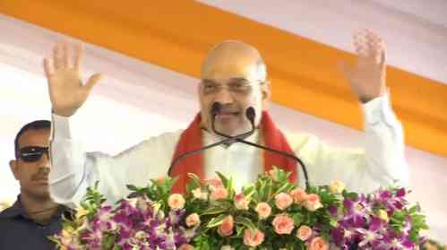 Shah highlights surgical strike, Article 370 abrogation in Indore; slams Congress