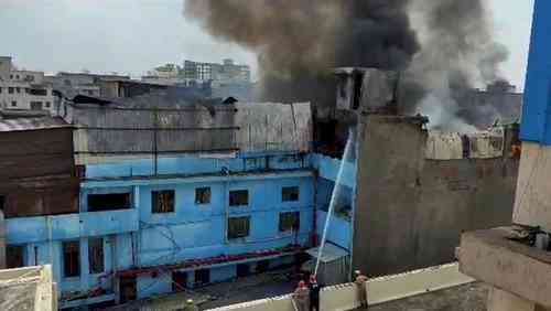 Major fire in shoe factory in Delhi's Udyog Nagar