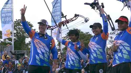 World Archery Championships: Indian women's compound team clinches historic gold medal