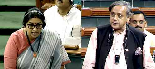 'An own-goal Smritiji', says Shashi Tharoor after her speech in LS over no-trust motion