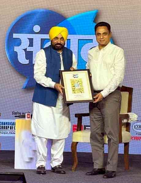 Bhagwant Mann,  CM of Punjab honored President of CGC Jhanjeri Rashpal Singh Dhaliwal