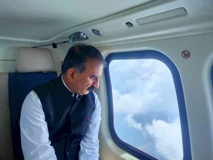 CM conducts aerial survey of flood affected regions of Indora and Fatehpur