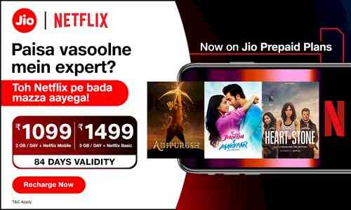 Jio launches prepaid plans with bundled Netflix subscription